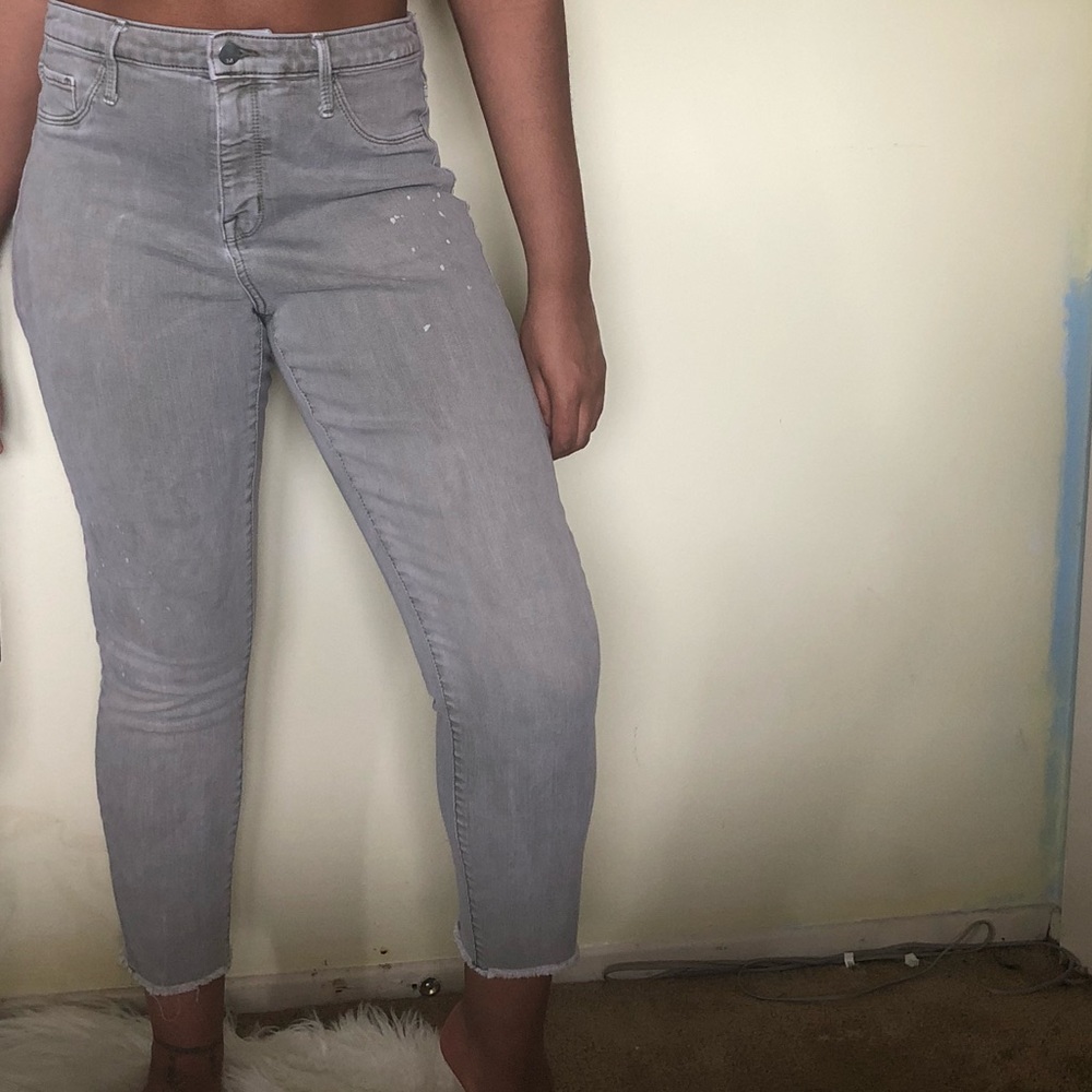 Light Olive Green Cropped High Rise Jegging